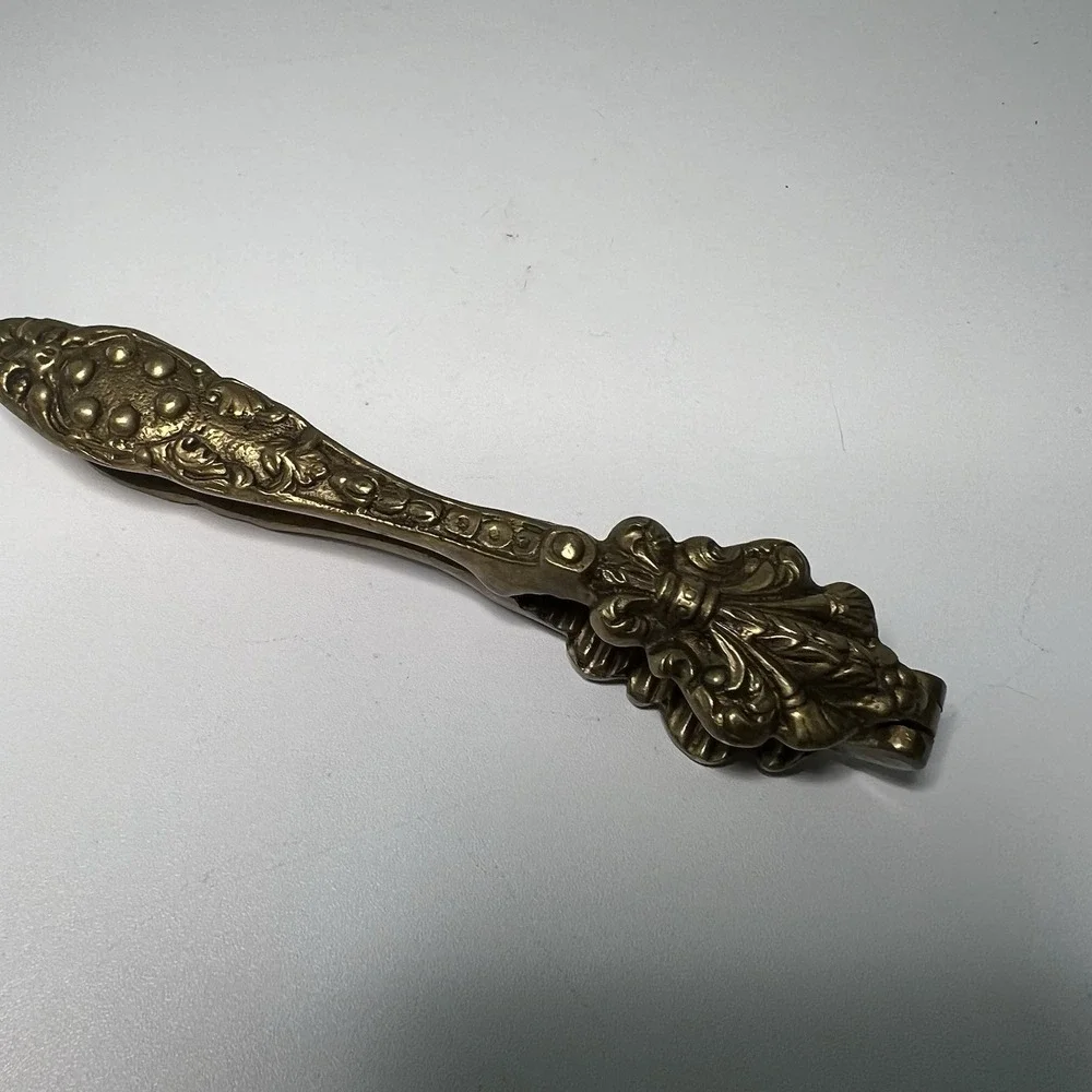 Vintage Brass Nutcracker‎ Ornate Scroll Barware Handheld Gold Tone Made In Italy